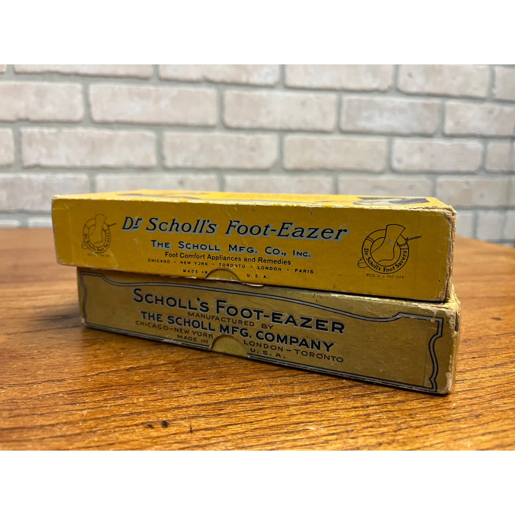 Vintage 1920s Dr Scholl's Foot Eazer Advertising Boxes w/ Contents, One EMpty