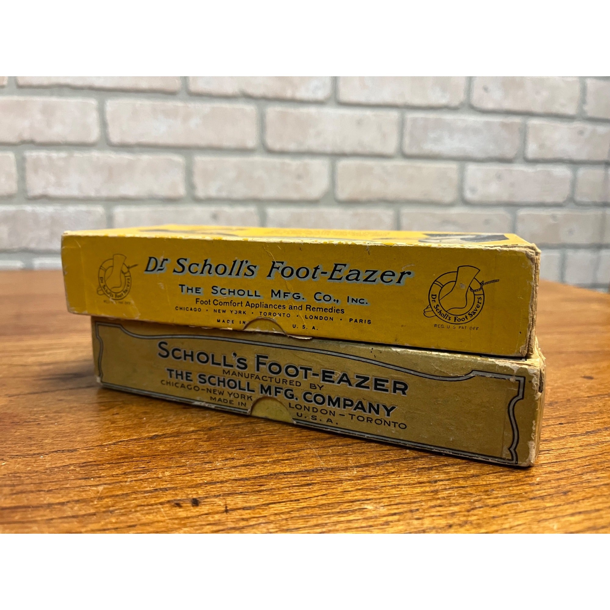 Vintage 1920s Dr Scholl's Foot Eazer Advertising Boxes w/ Contents, One EMpty
