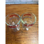 Vintage Set of Hamm's Beer Footed Thumbprint Goblet Glasses Two Versions of Slogan Breweriana