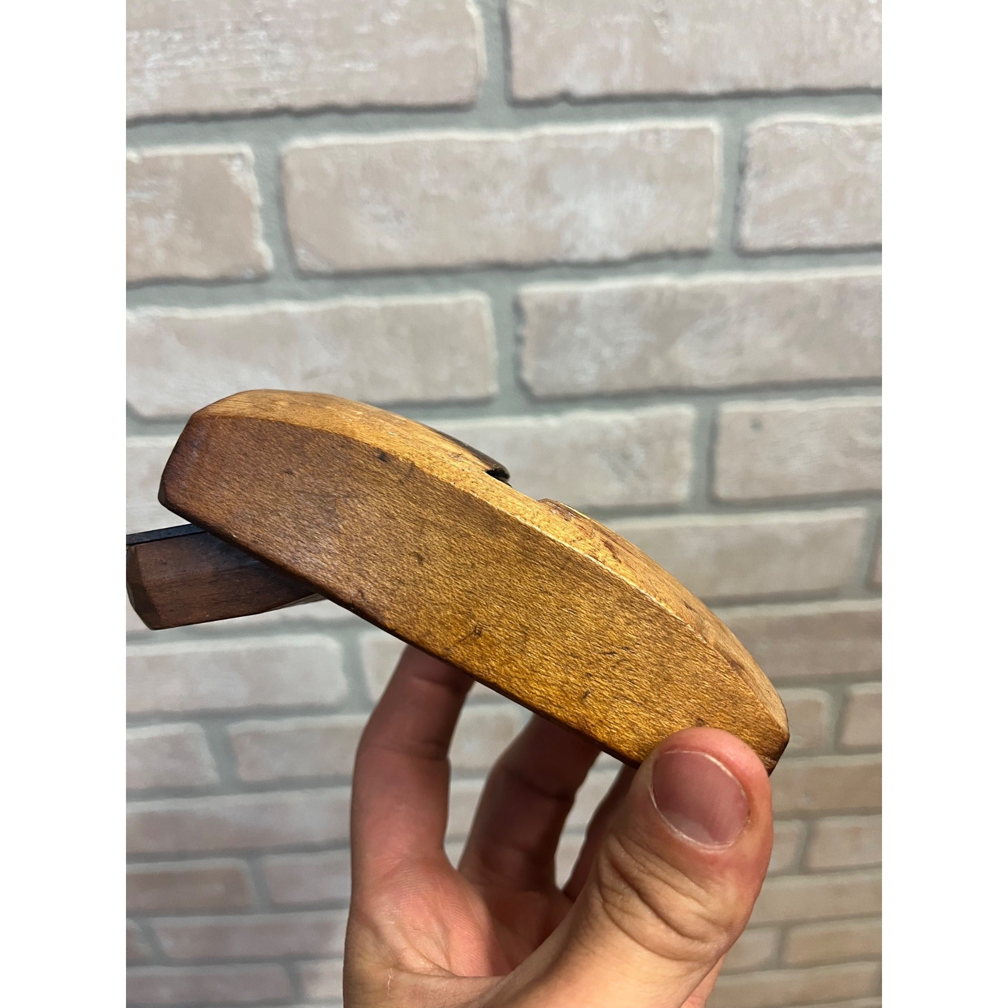 Antique Cooper's Barrel Makers Round Bottom Wooden Plane Curved Sole Tool 4.5"