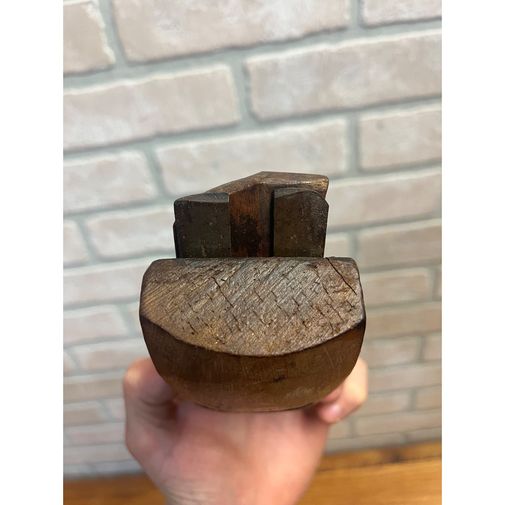 Antique Cooper's Barrel Makers Round Bottom Wooden Plane Curved Sole Tool 4.5"