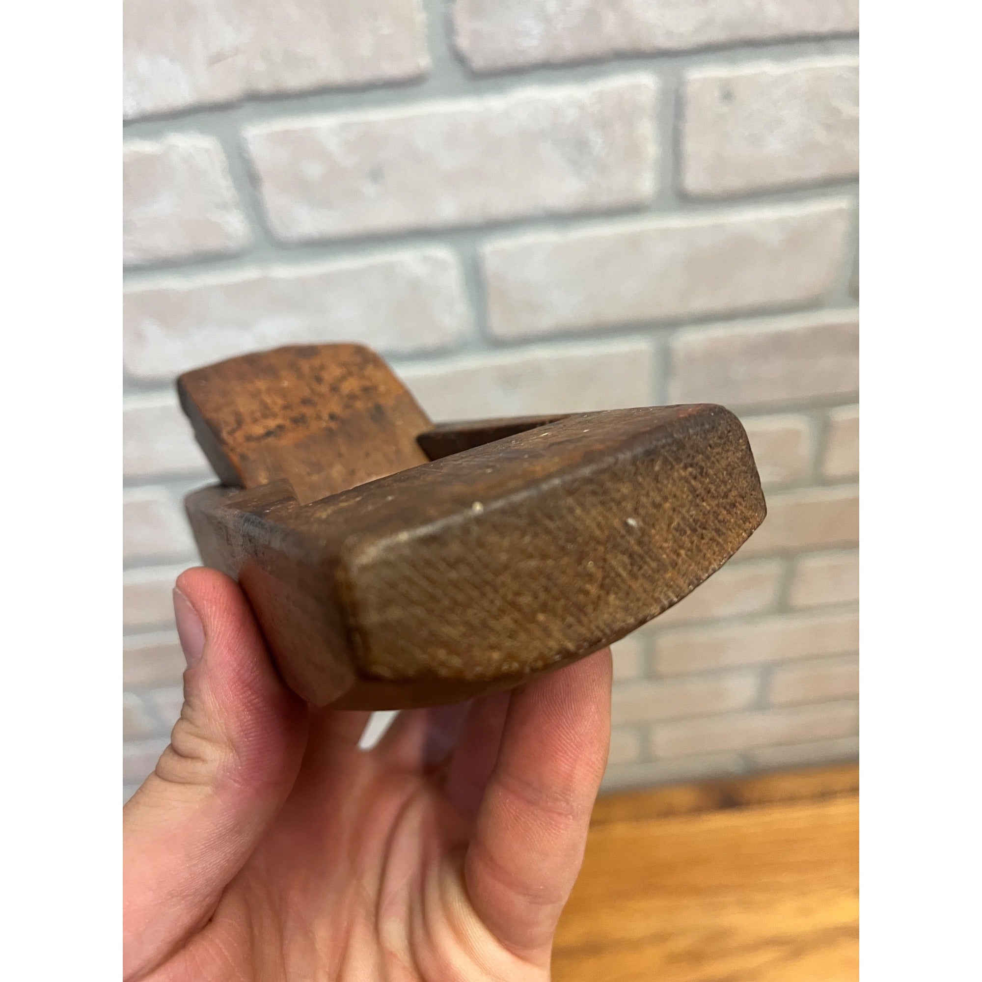 Antique Cooper's Barrel Makers Round Bottom Wooden Plane Curved Sole Tool 4.5"