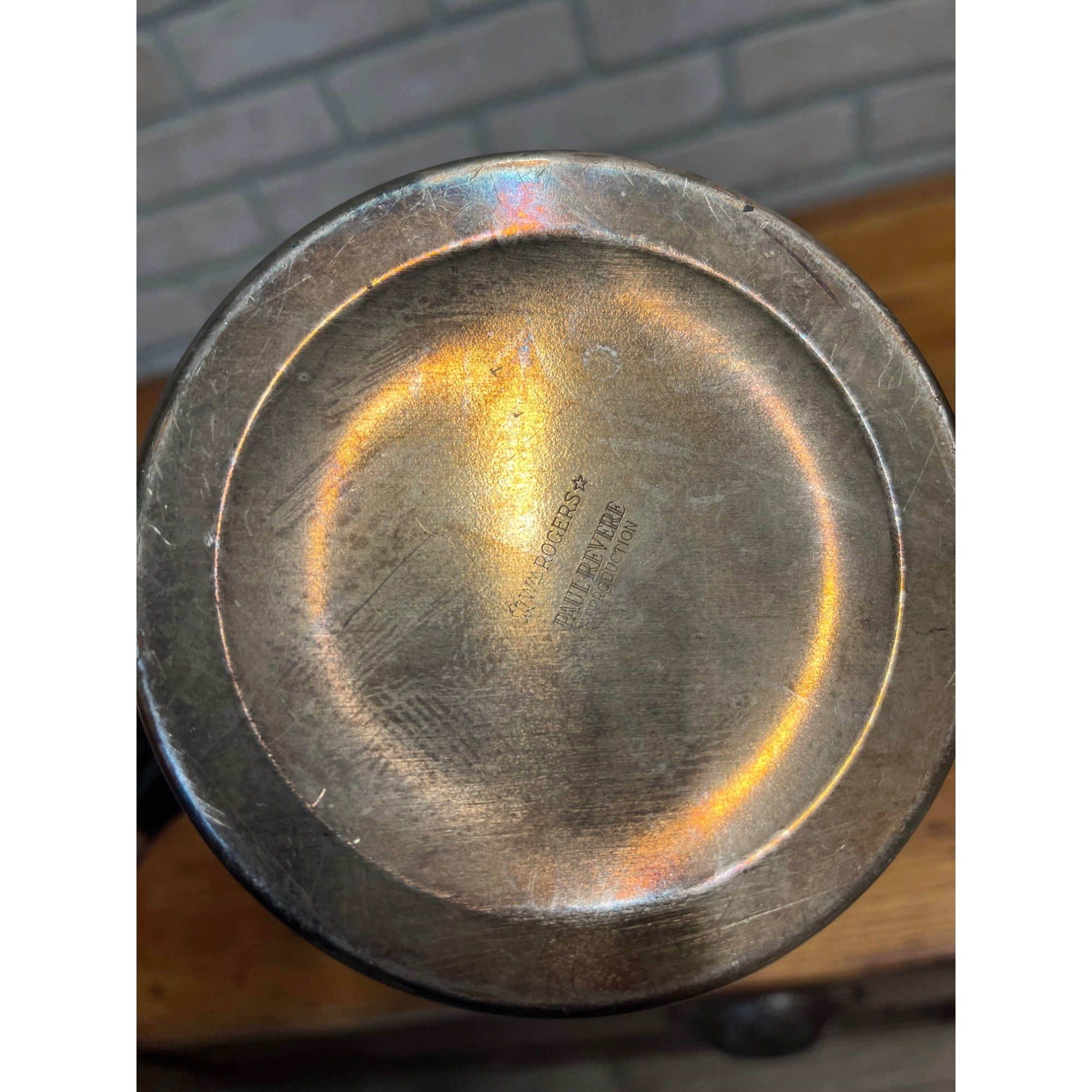 Vintage Wm. Rogers Paul Revere Reproduction Silver Plate Pitcher 7.5"