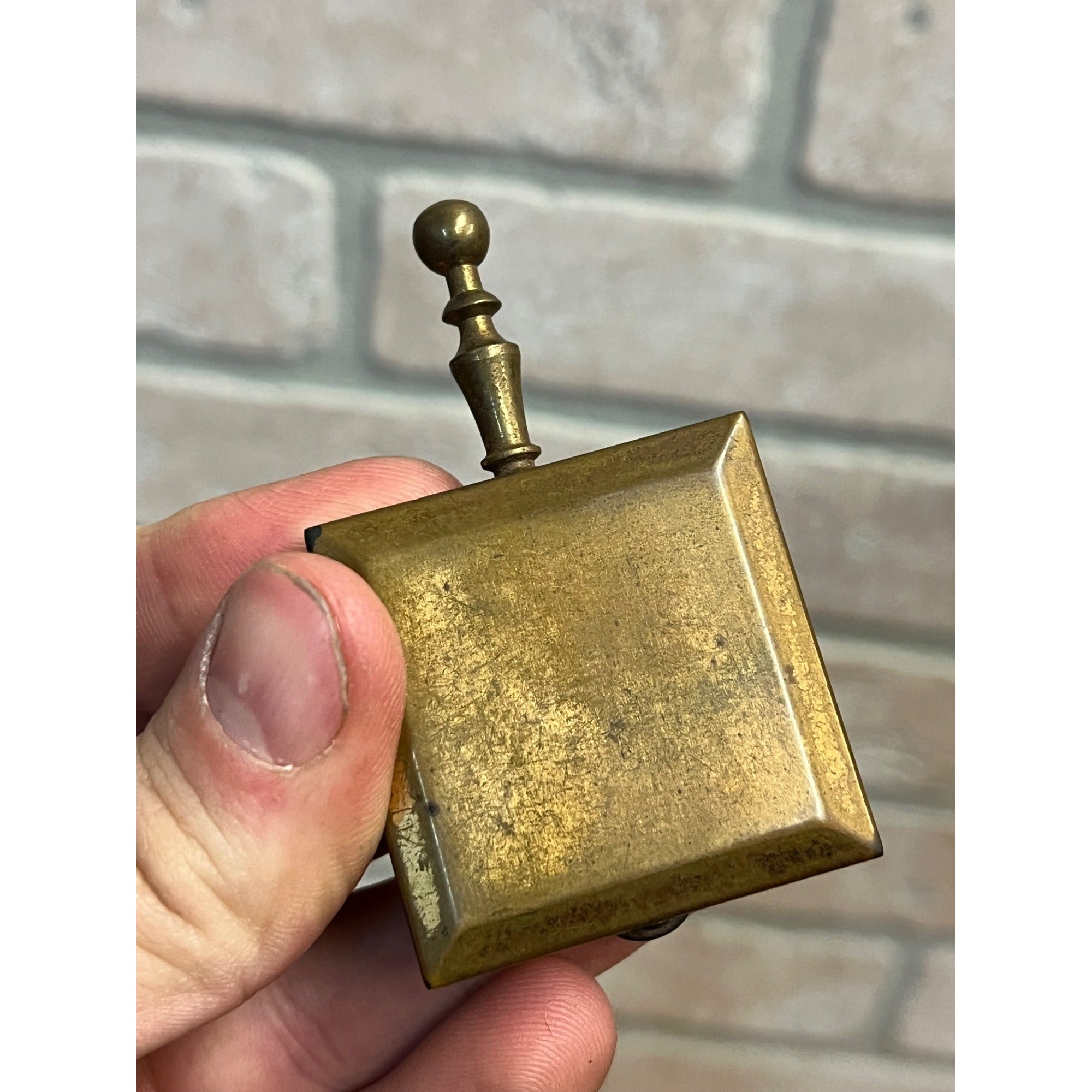 Vintage Mini Portable Pocket Purse Travel Cigarette Ashtray Brass Silent Butler