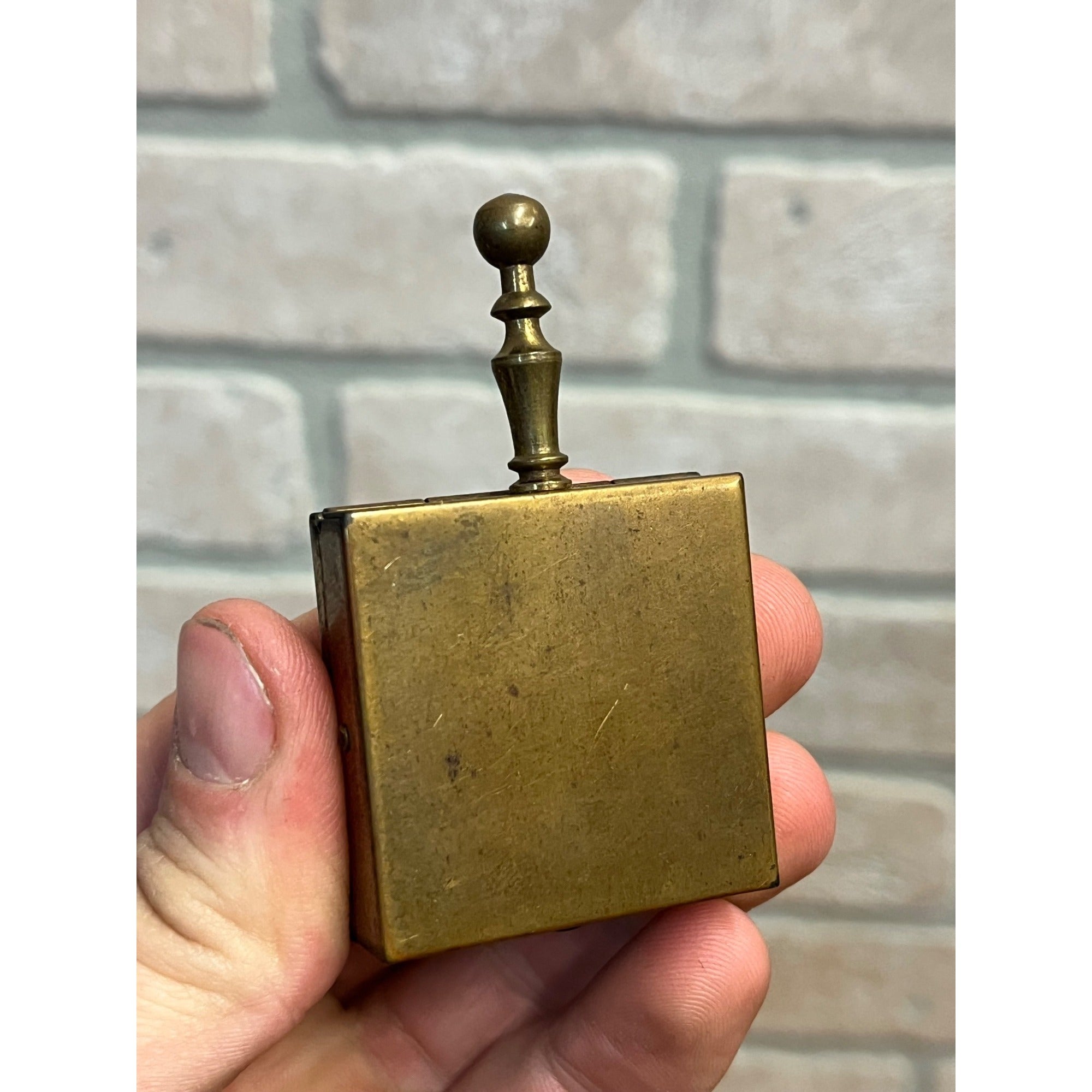 Vintage Mini Portable Pocket Purse Travel Cigarette Ashtray Brass Silent Butler