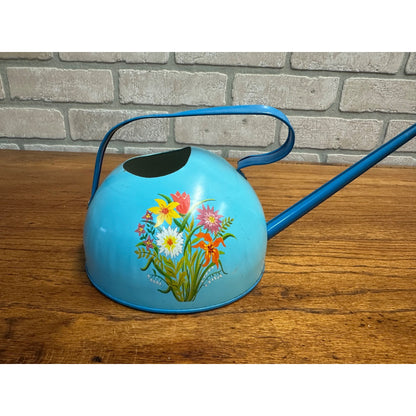 Vintage Ohio Art Child's Watering Can Floral Flowers Toy Garden Sprinkler Tin Litho