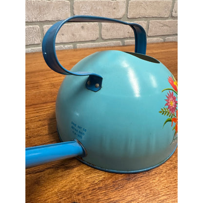 Vintage Ohio Art Child's Watering Can Floral Flowers Toy Garden Sprinkler Tin Litho