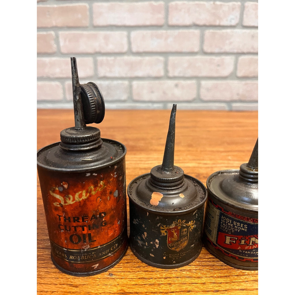 Vintage Standard Oil Finol, Maytag, Sears Hand Oilers Advertising Lot Cans Gas