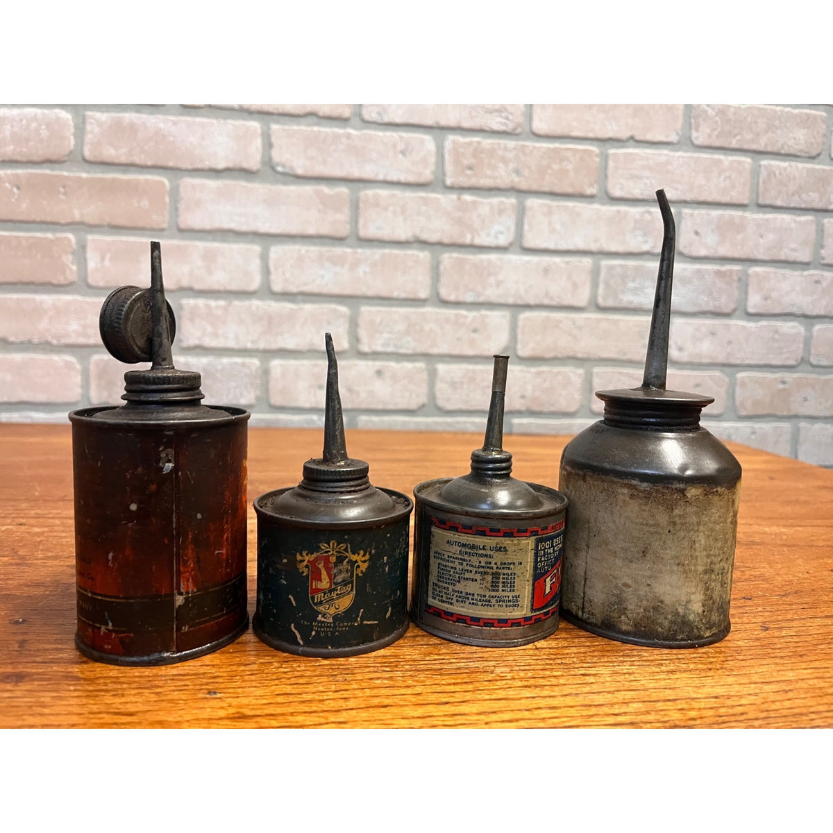 Vintage Standard Oil Finol, Maytag, Sears Hand Oilers Advertising Lot Cans Gas