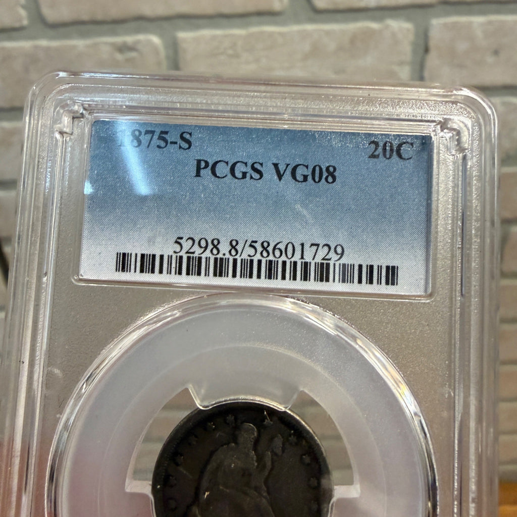 1875 S 20 Cent Piece PCGS  Graded VG08 Coin