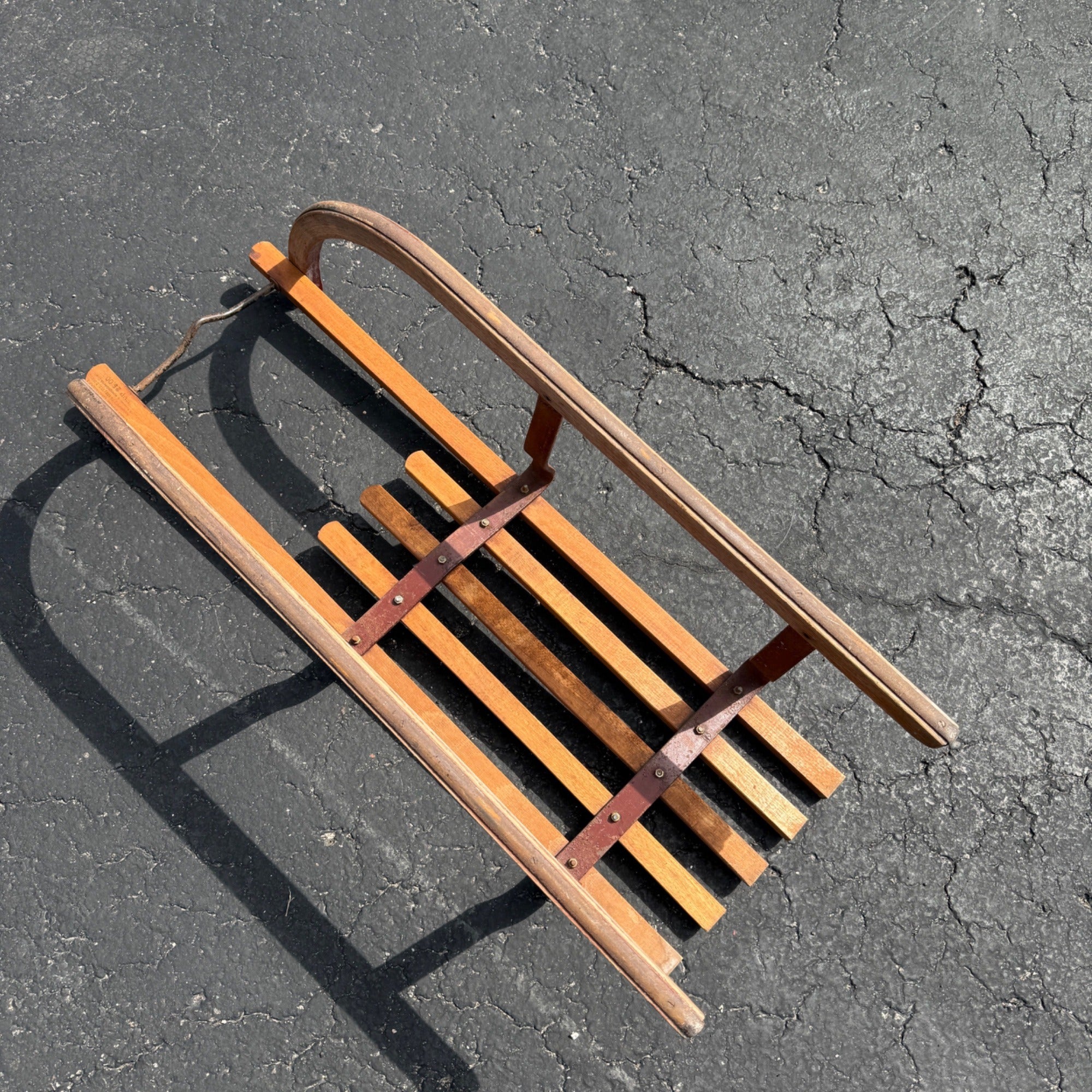 Vintage Davos Germina Wooden Winter Sled Primitive Decor German