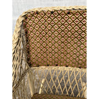 Antique c1900 Victorian Wicker Rattan Rocking Chair Braided Reed Rocker Original