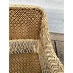 Antique c1900 Victorian Wicker Rattan Rocking Chair Braided Reed Rocker Original