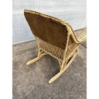 Antique c1900 Victorian Wicker Rattan Rocking Chair Braided Reed Rocker Original