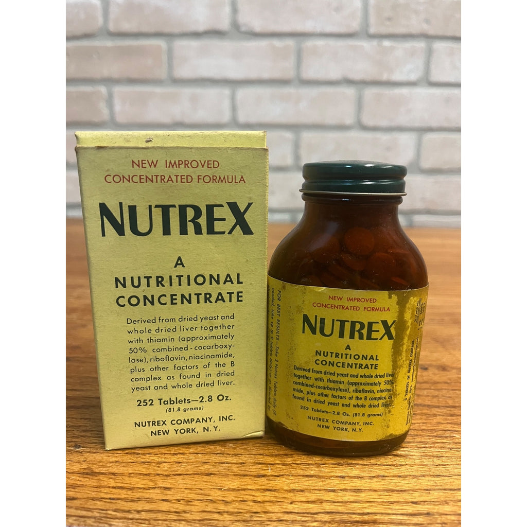 Vintage Nutrex Nutritional Concentrate W/ Box Pharmacy Drug Store Advertising