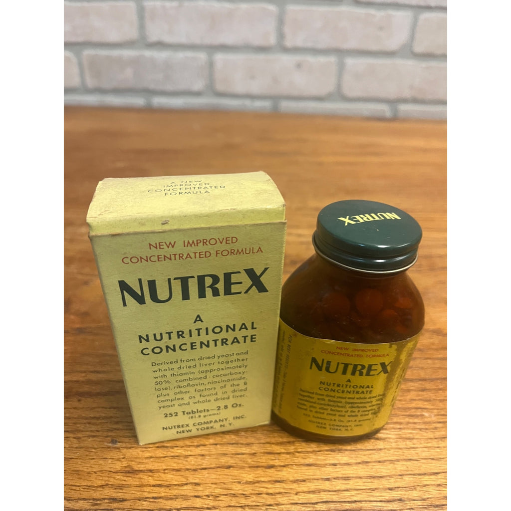 Vintage Nutrex Nutritional Concentrate W/ Box Pharmacy Drug Store Advertising