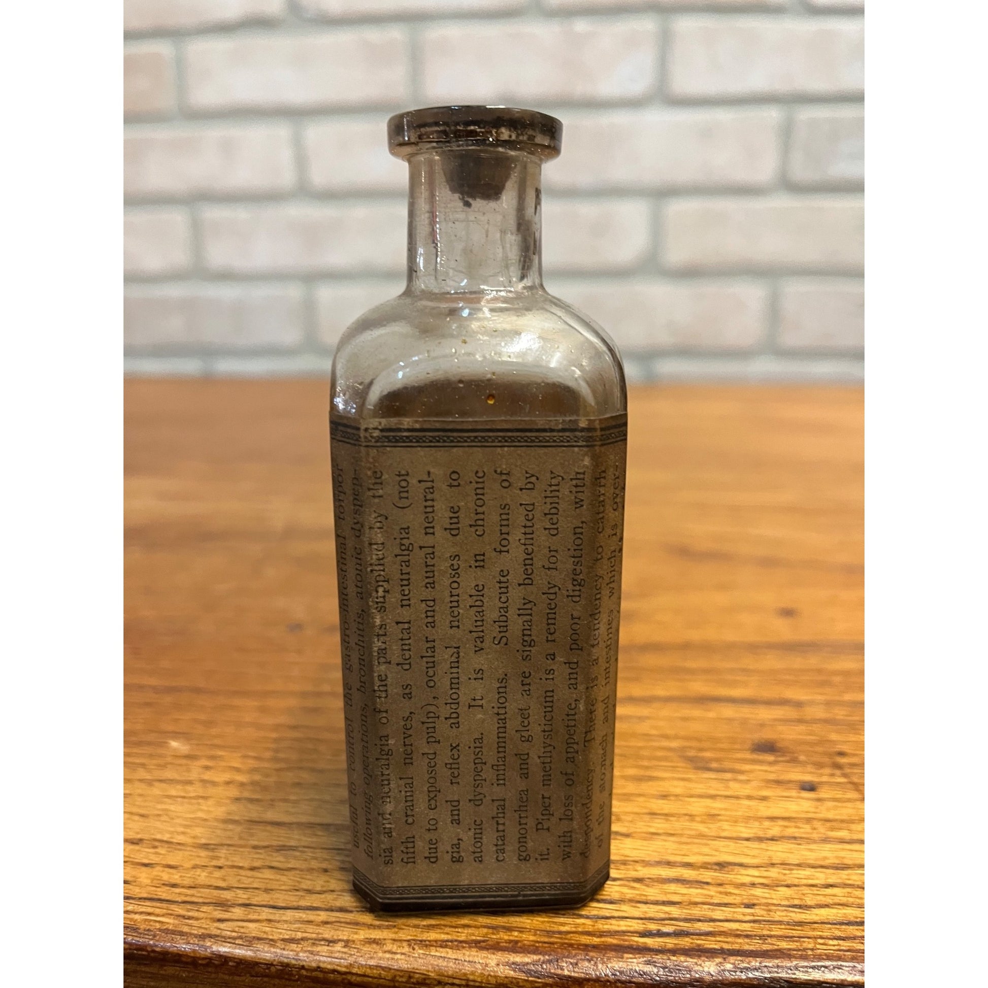Vintage Lloyd Brothers Cincinnati, Ohio Specific Medicines Piper Methysticum Empty Glass Bottle