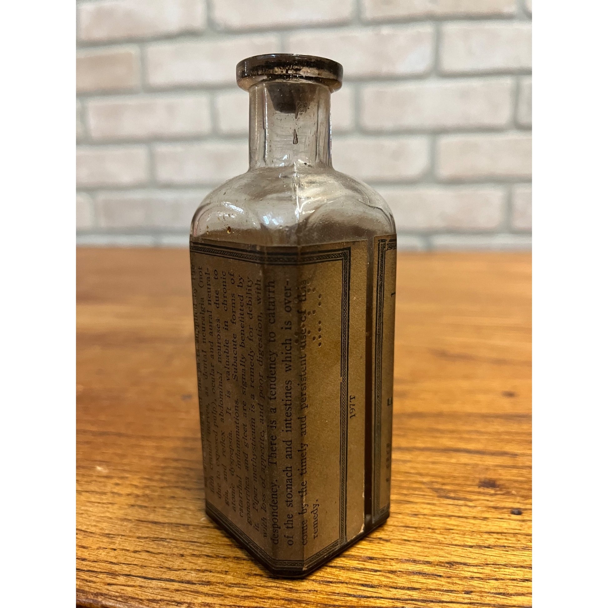 Vintage Lloyd Brothers Cincinnati, Ohio Specific Medicines Piper Methysticum Empty Glass Bottle