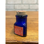 Antique 1920s Poison Cobalt Blue Apothecary Bottle w/ Labels - MINT