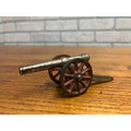 Vintage Arcade Cast Iron Civil War Cannon 4.25" Toy Nickel Plated Barrel