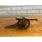 Vintage Arcade Cast Iron Civil War Cannon 4.25" Toy Nickel Plated Barrel