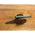 Vintage Arcade Cast Iron Civil War Cannon 4.25" Toy Nickel Plated Barrel