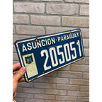 Vintage Paraguay Asuncion Embossed Automobile Car Foreign License Plate