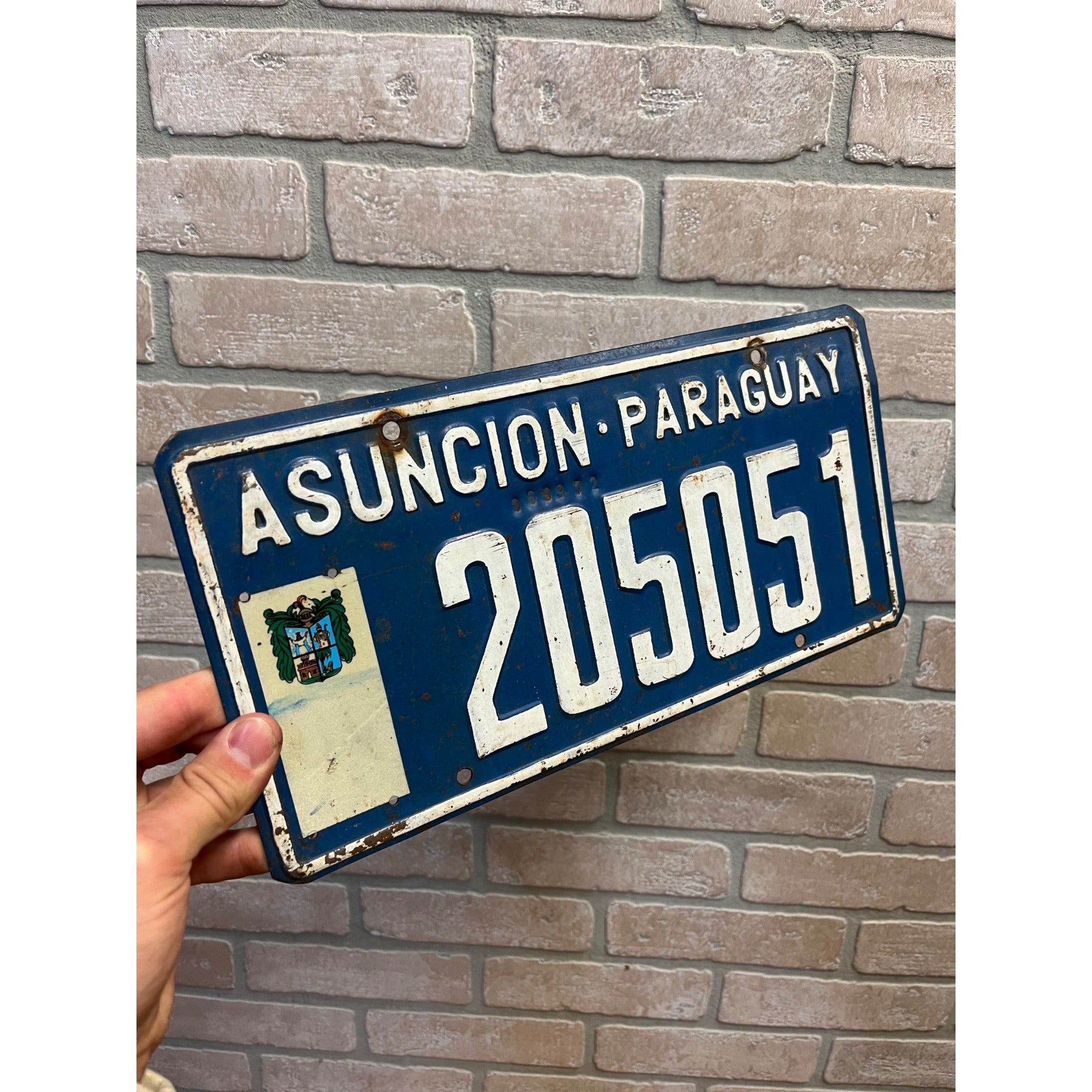 Vintage Paraguay Asuncion Embossed Automobile Car Foreign License Plate