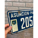 Vintage Paraguay Asuncion Embossed Automobile Car Foreign License Plate
