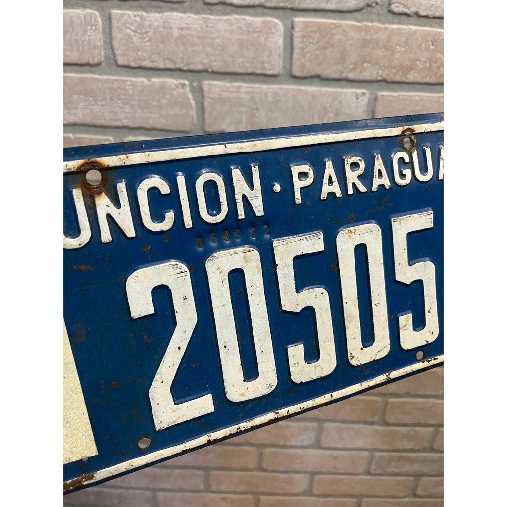 Vintage Paraguay Asuncion Embossed Automobile Car Foreign License Plate
