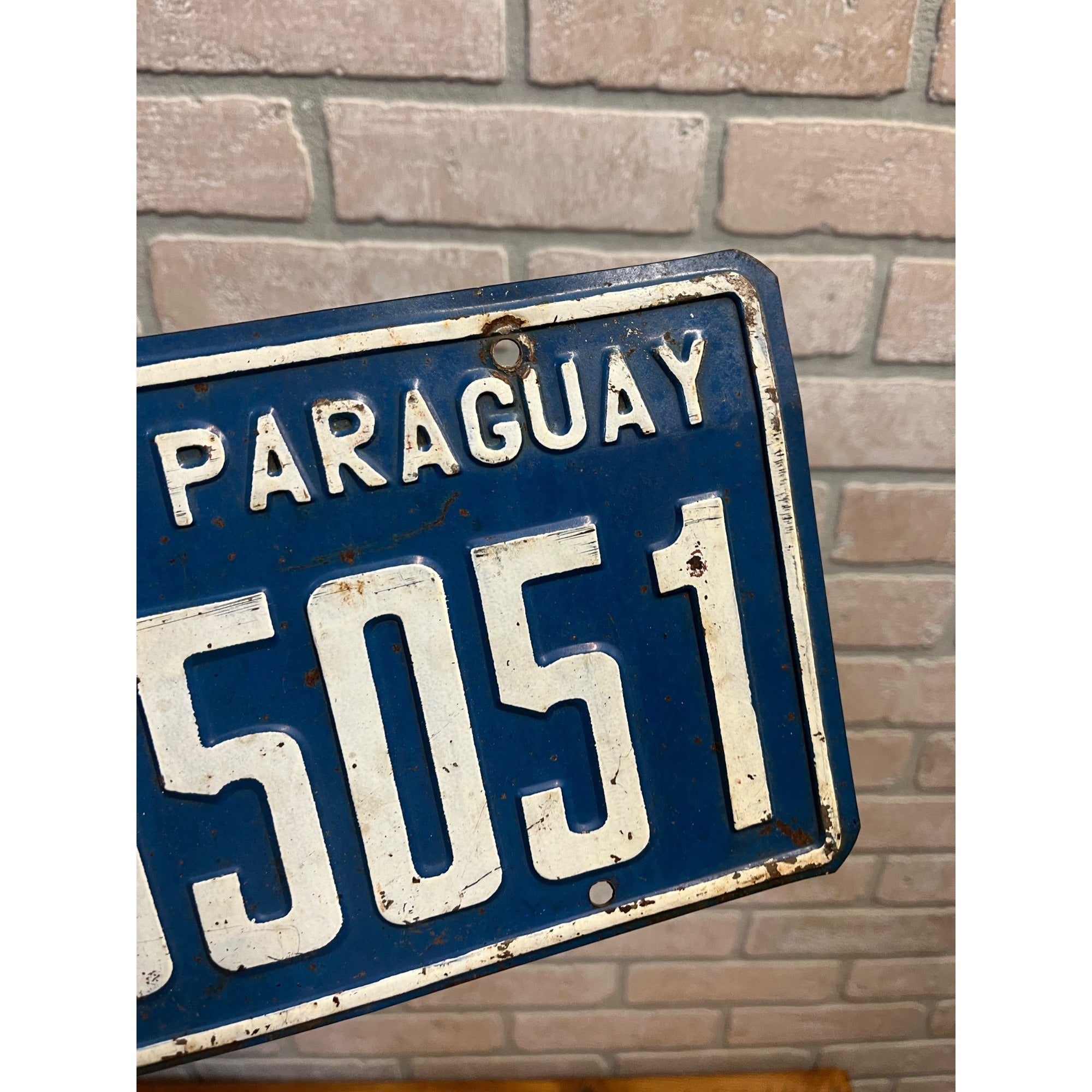 Vintage Paraguay Asuncion Embossed Automobile Car Foreign License Plate
