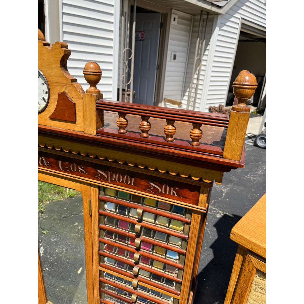 Original Antique 1900s Belding Silk Spool Country Store Advertising Cabinet