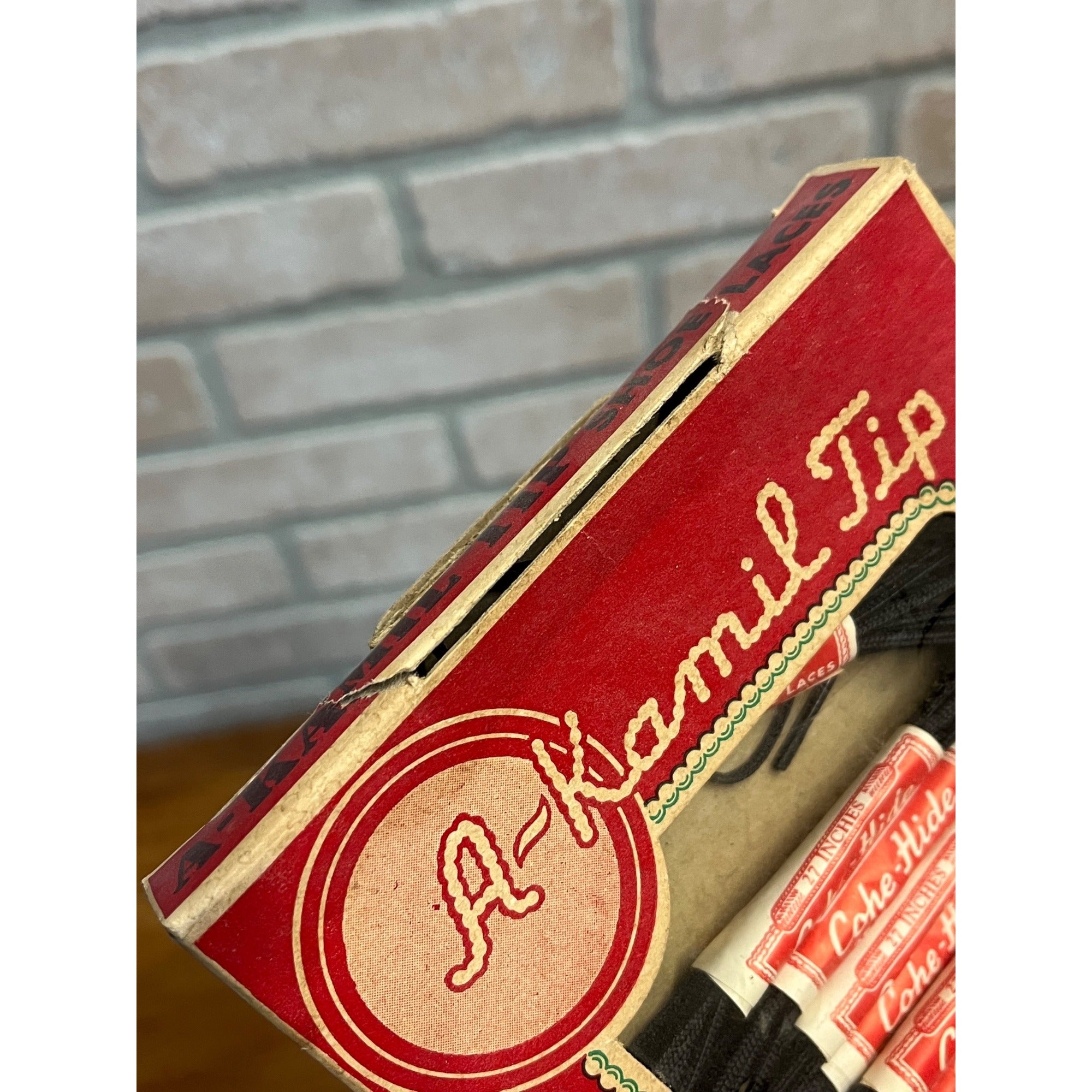 Vintage 1930s A-Kamil Tip Shoe Laces Store Display FULL NOS Box