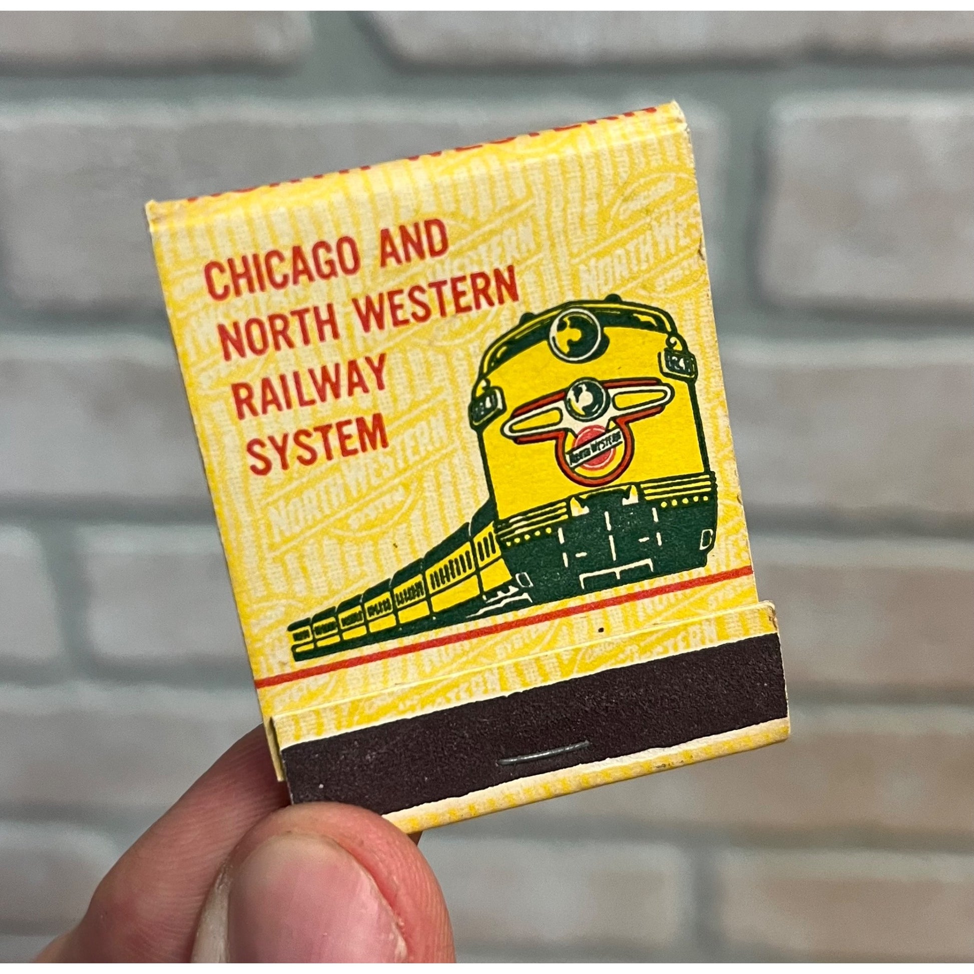 Vintage Chicago Northwestern Railway System Railroad Matchbook Matches Unstruck