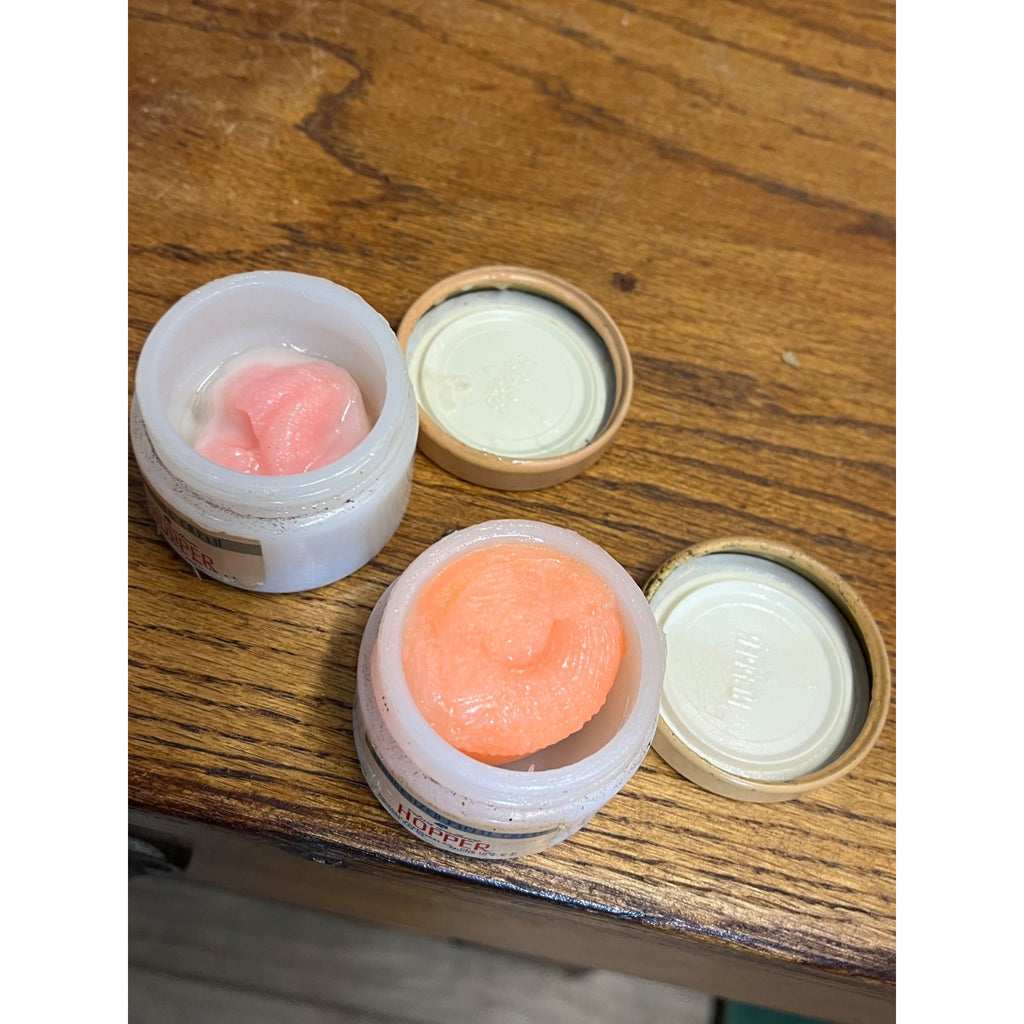 Vintage 1940s Edna Wallace Hopper's Facial Cream Milk Glass Jars w/ Contents