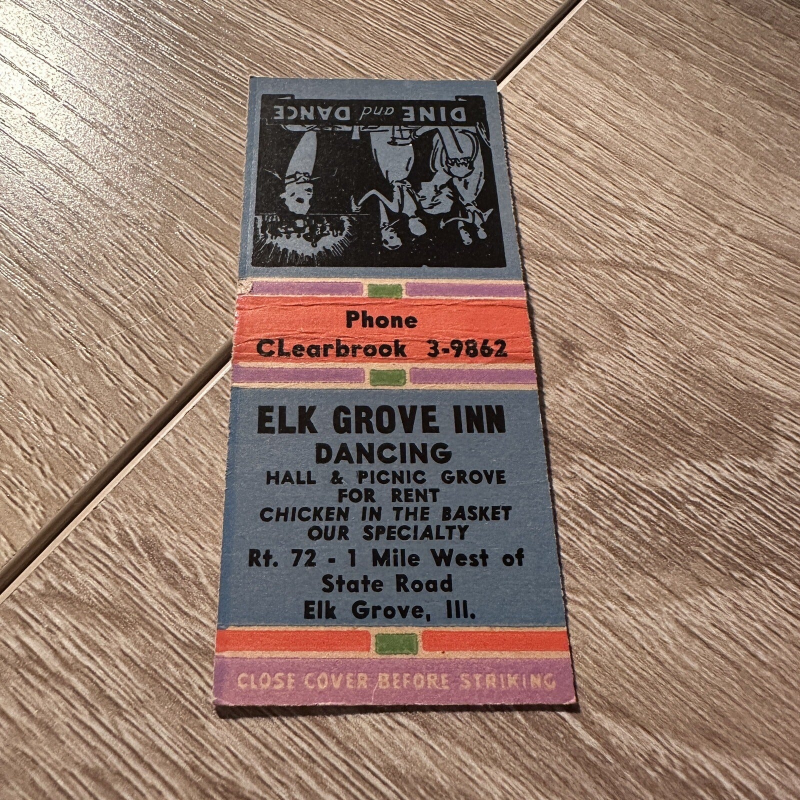 Vintage Elk Grove Inn Dancing Illinois Advertising Matchbook