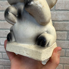 Vintage 1950s Kitty Cat Coin Bank Carnival Chalkware Prize Blakc & White 9" T