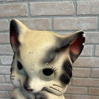 Vintage 1950s Kitty Cat Coin Bank Carnival Chalkware Prize Blakc & White 9" T