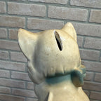 Vintage 1950s Kitty Cat Coin Bank Carnival Chalkware Prize Blakc & White 9" T