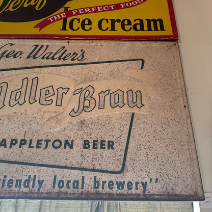 Large Walter's Adler Brau Beer  Metal Sign