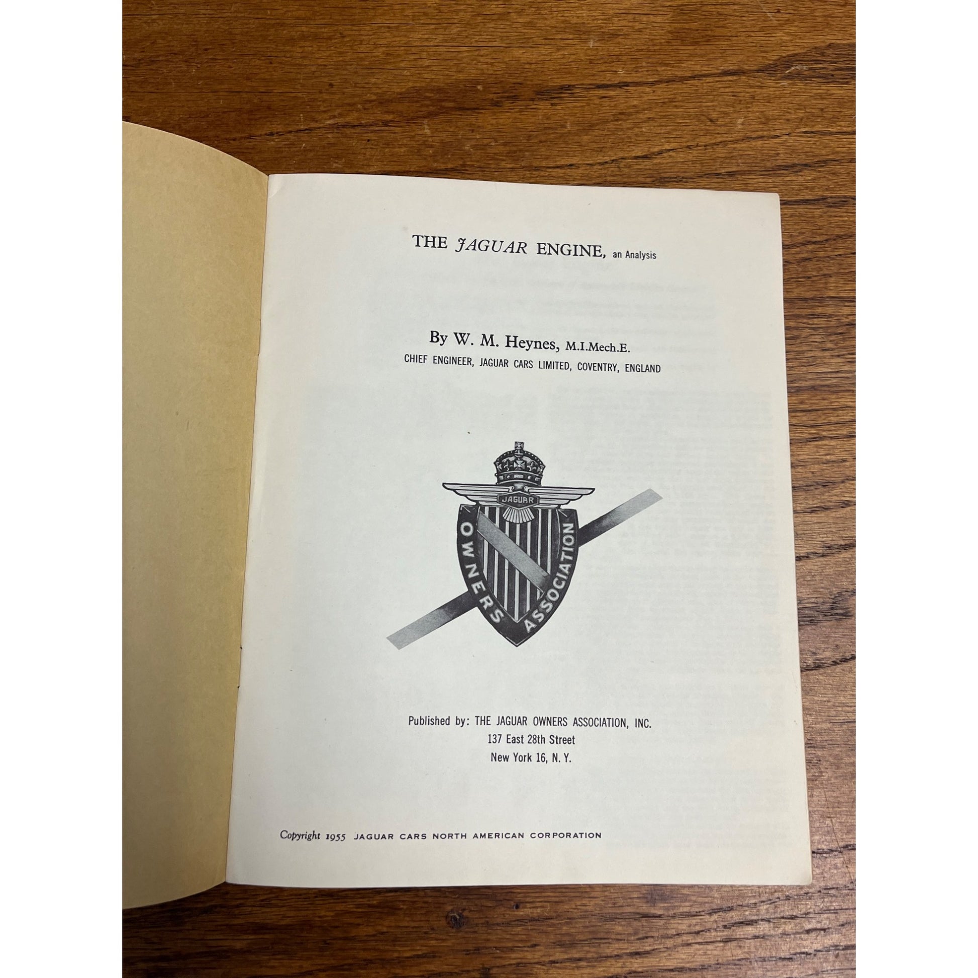 Vintage The Jaguar Engine - W. M. Heynes 1955 Advertising Salesman Data Book