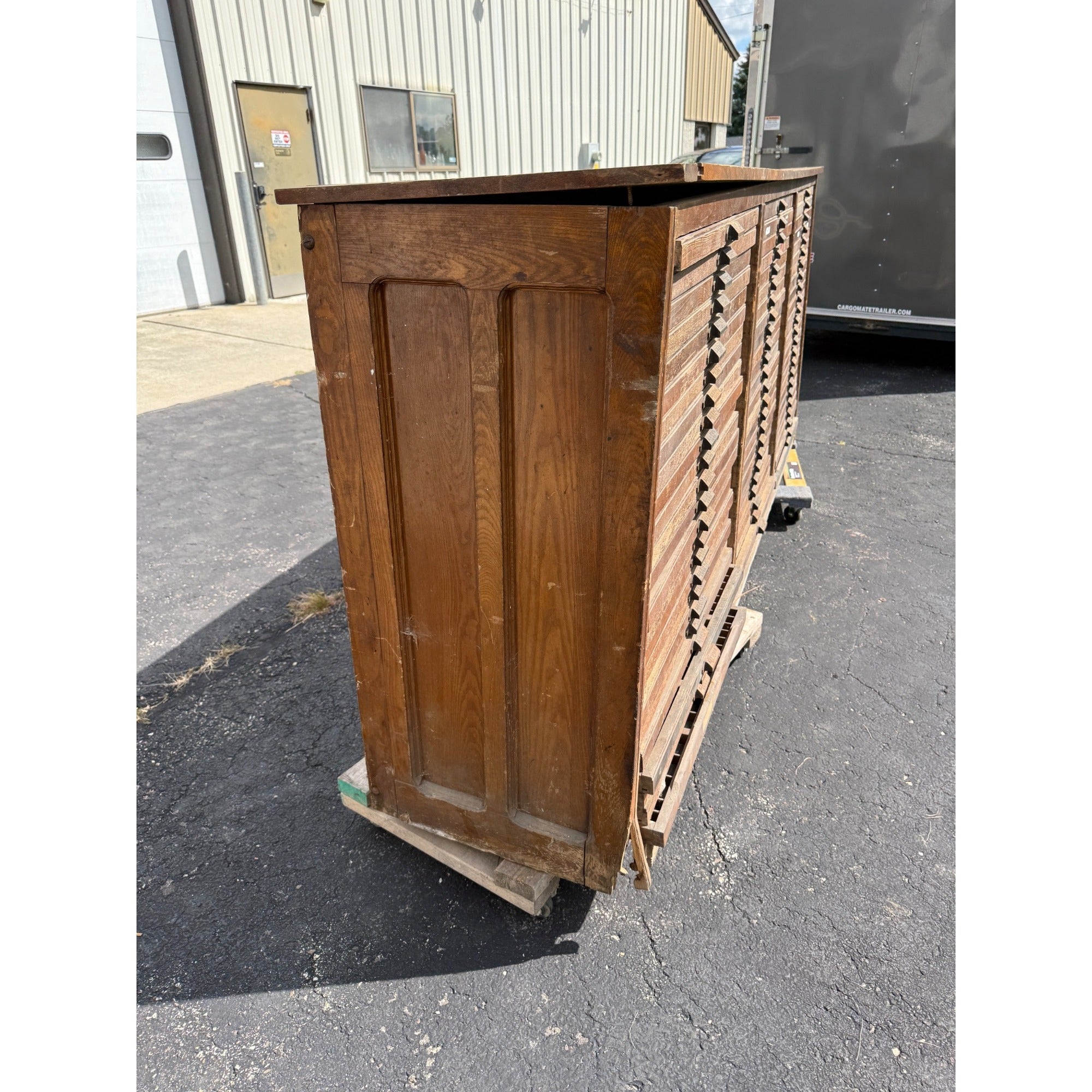 Antique LARGE Hamilton Printer’s Cabinet 74 Drawers Letterpress Typeset Industrial Storage