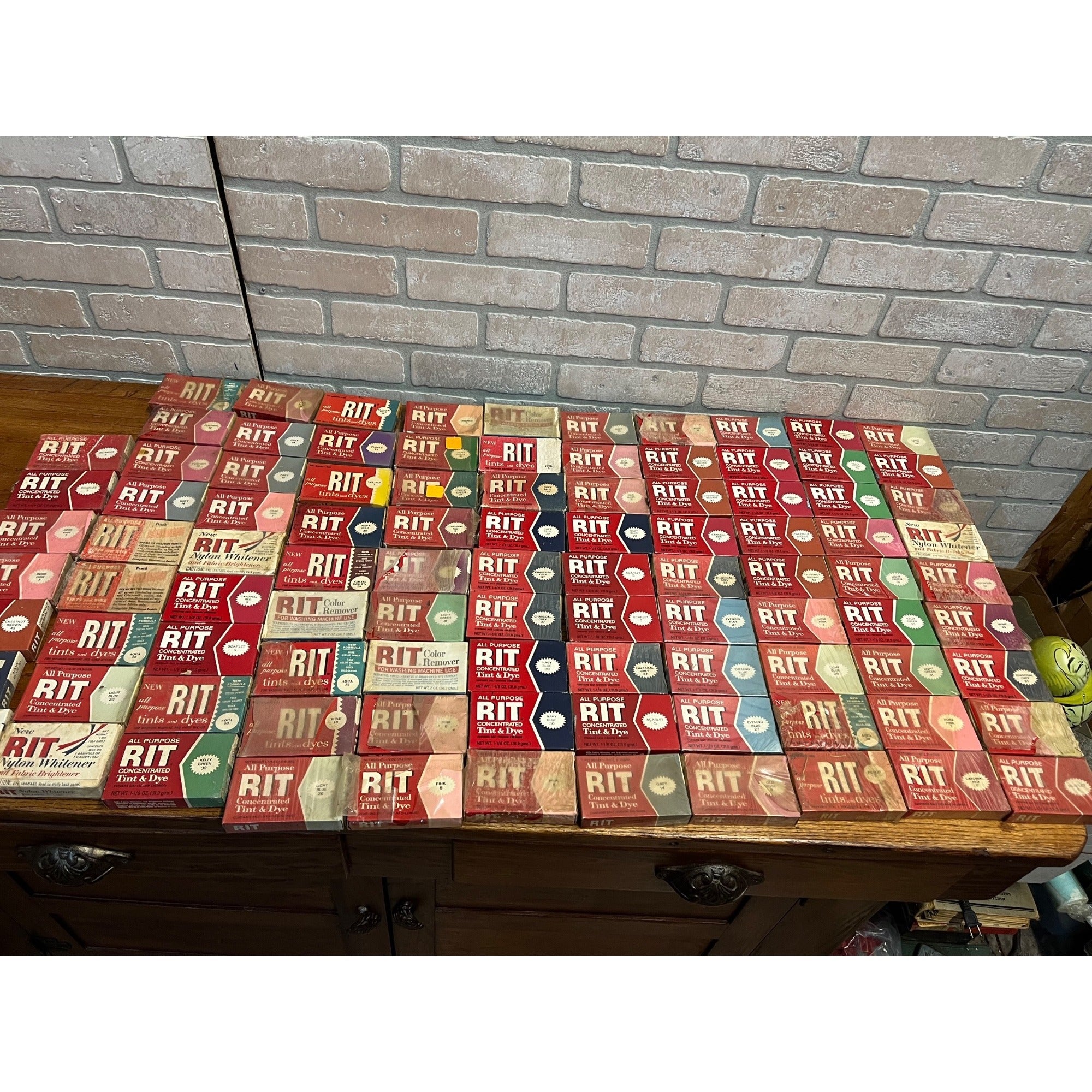 Vintage RIT Tint & Dye Lot 97 Boxes Assortment of Colors Boxes