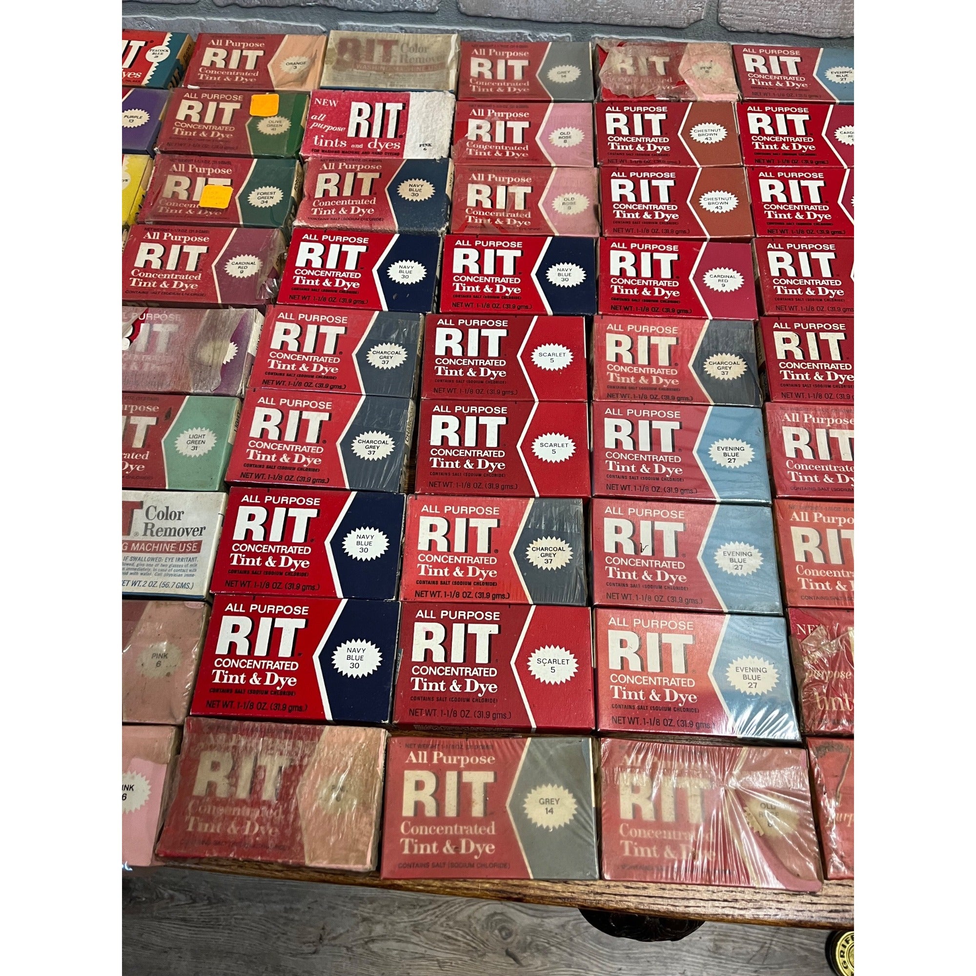 Vintage RIT Tint & Dye Lot 97 Boxes Assortment of Colors Boxes