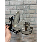 Antique Victorian Cast Iron Wall Bracket Oil Lamp Swing Arm Complete