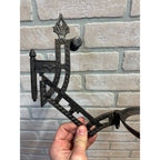 Antique Victorian Cast Iron Wall Bracket Oil Lamp Swing Arm Complete