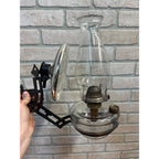 Antique Victorian Cast Iron Wall Bracket Oil Lamp Swing Arm Complete