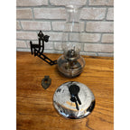 Antique Victorian Cast Iron Wall Bracket Oil Lamp Swing Arm Complete
