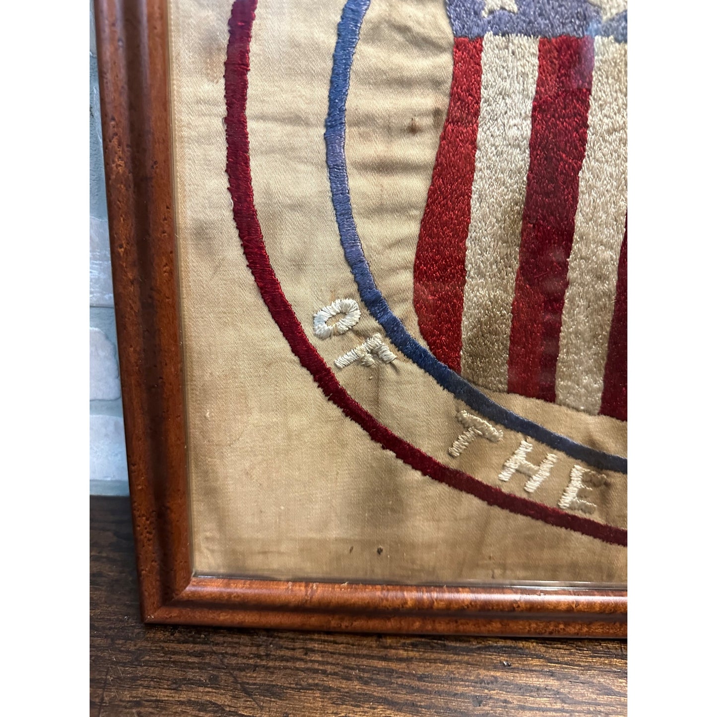 RARE Antique 1880s Loyal Americans of the Republic Stitched Banner Americana