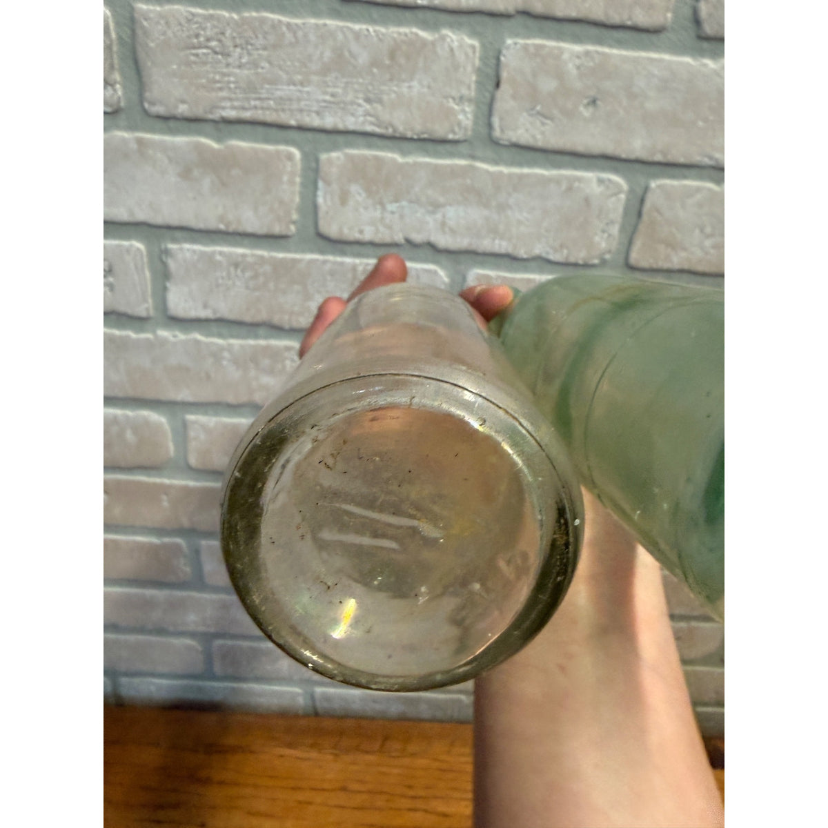 Vintage Pair of Pluto Water Science Glass Bottles Aqua Clear Physic